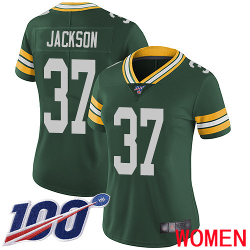Green Bay Packers Limited Green Women #37 Jackson Josh Home Jersey Nike NFL 100th Season Vapor Untouchable